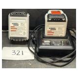 (2)Black and Decker Lithium 36v battery & charger