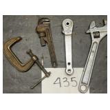 Mixed tool lot , clamp, wrenches & more