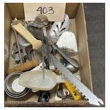 Kitchen utensils measure cups, knives & more