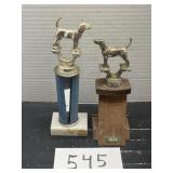 (2) vintage dog trophies