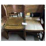 (2) Solid Wood Box Chairs; See Photos