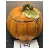 Ceramic Pumpkin Candy Dish w/ Lid