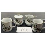 Vintage Holiday Holly Tea / Coffee Set