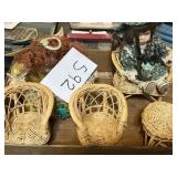 Decorative Wicker Chairs for Small Dolls