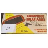Amorphous solar panel; 12v w/ auto lighter adapter