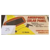 Amorphous solar panel; 12v w/ auto lighter adapter