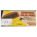 Amorphous solar panel; 12v w/ auto lighter adapter