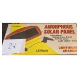 Amorphous solar panel; 12v w/ auto lighter adapter