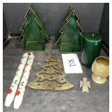 Christmas Lot; Metal Tree Candy Dishes & More
