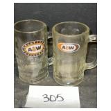 (2) Vintage A&W Beer Steins