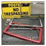 License Plate Covers / No Trespassing Sign