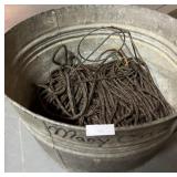 Galvonized Wash Basin and Contents