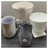 Vintage Milk GLass Vases and More