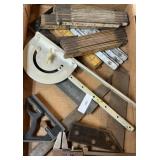Mixed Vintage Tool Lot; Wooden Measurers & More
