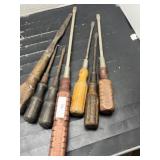 Vintage Wooden Handle Screwdriver Lot