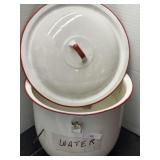 Vintage Enamel Ware Pot w/ Lid