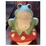 Frog on a Mushroom Garden Decor