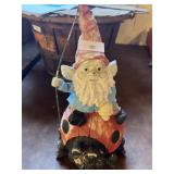 Gnome on Ladybug Garden Decor