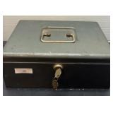 Vintage Metal Lock Box w/ Key