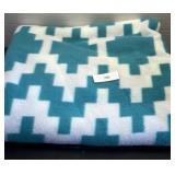 Geometric Blue / White Throw Blanket