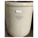 Primitive Stoneware Crock; 6 Gal; 15*12; Cracked