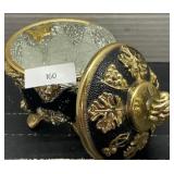 Vintage Black / Gold Trinket Box w/ Lid