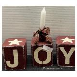 Wooden JOY Christmas Decor