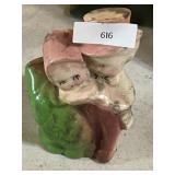 Vintage Girls Hugging Planter