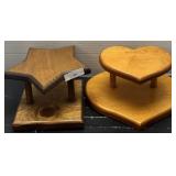 (2) Vintage Wooden Decorative Stands - Small