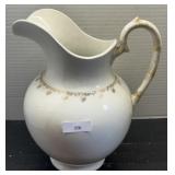 Sterling Porcelain Pitcher; Broken Handle; 12'