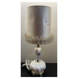 22' Hand Painted Milk Glass Lamp