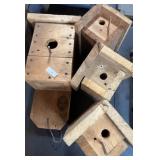 (4) Handmade Wooden Bird Houses