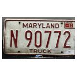 Vintage Maryland License Plate; 1980