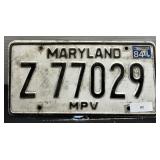 Vintage Maryland License Plate; 1984