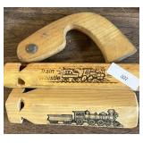 (2) Wooden Train Whistles & More