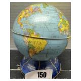 Vintage Metal Mini Globe Piggy Bank