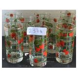 Vintage Strawberry Drinking Glasses