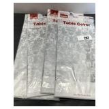 Silver / White Vinyl Tablecloths