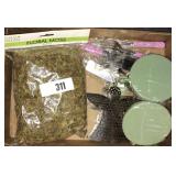 Mixed Craft Lot; Floral Moss and More
