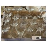 Mixed Clear Etched Glasses