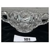 Imperial Glass Star & File Two Handled Nappey