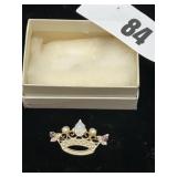 Vintage Tiara w/ stones Pin