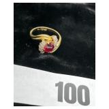 14k Ruby / Diamond Ring
