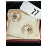 Vintage Knobley Kraft Horseshoe / Clover Pins