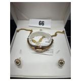 3 Pc Matching Set; Watch / Necklace / Earrings