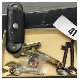 Vintage Leather Key Holder; Skeleton Keys; & More