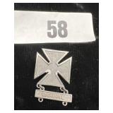 WWII Iron Cross; Sterling Silver; Military Carbine