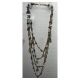 Vintage Layered Wooden Bead Necklace