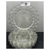 (6) 9.5" Cubed Fostoria Plates