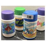Set of (4) Vintage Lunchbox Thermos